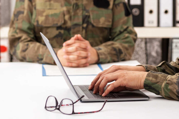 Military,Officers,Meet,To,Discuss,Recruitment.,They,Are,Using,A