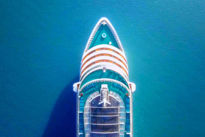 Cruise,Ship,Sailing,Across,The,Mediterranean,Sea,-,Aerial,Image