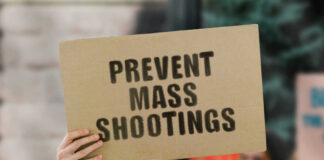 mass shooting placard