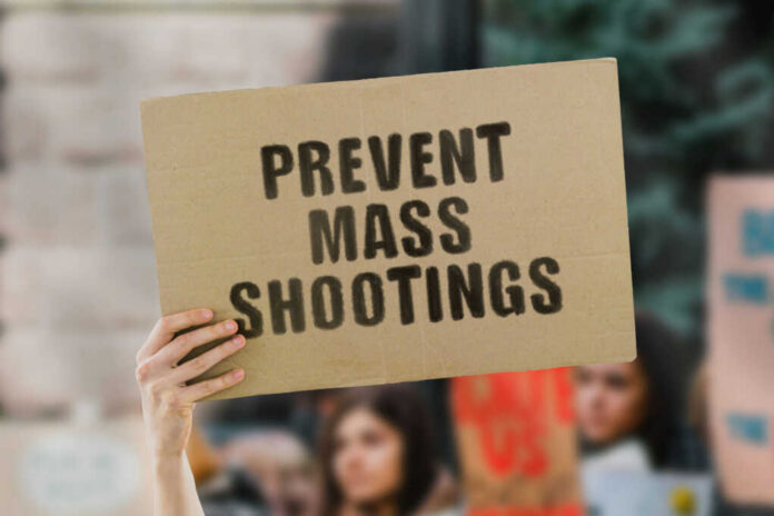 mass shooting placard
