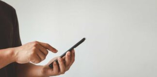 Person using a smartphone with one hand