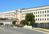 Exterior view of the Pentagon building with clear blue sky
