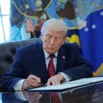 Trump Threatens to Obliterate Iran’s Infrastructure Donald Trump signing documents in the Oval Office