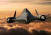 Plane DISINTEGRATES at Mach 3 – Pilot Lives! A stealth aircraft flying above clouds during sunset