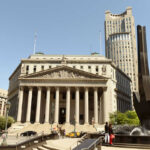Secret Chinese Police HQ EXPOSED in NYC! Neoclassical courthouse with tall columns and nearby modern tower