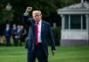 Unexpected Trump Move Jolts Texas Politics A political figure raising a fist while walking outdoors