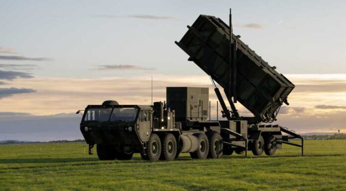 Szczecin,,Poland-october,2022:mim-104,Patriot,-,Us,Surface-to-air,Missile,System,On A military missile system positioned on a grassy field during sunset