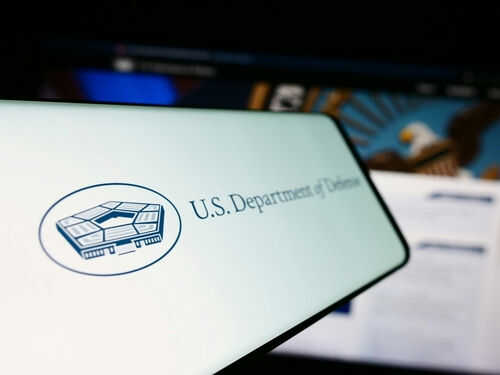 pentagon2383611047 U.S. Department of Defense logo on a smartphone screen