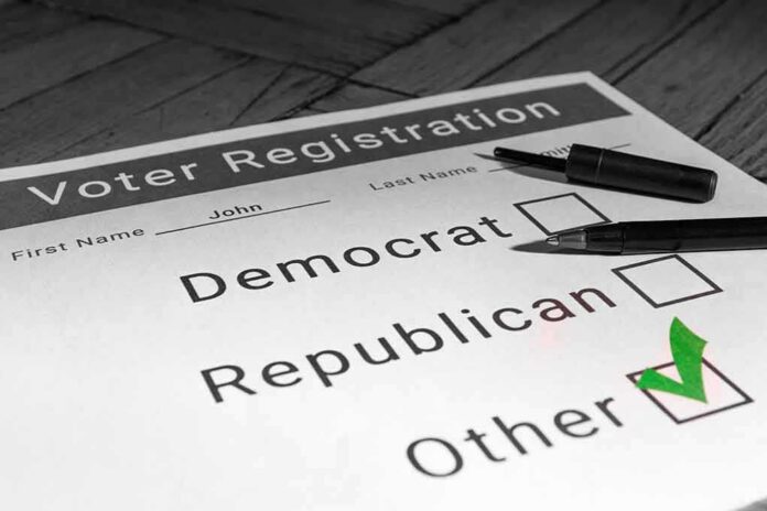 Voter registration form with green check on Other option