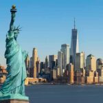Statue of Liberty with Manhattan skyline