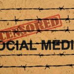 China’s New Rules Put Platforms On Notice Barbed wire over the words social media and censored stamp