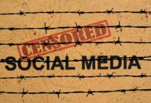 China’s New Rules Put Platforms On Notice Barbed wire over the words social media and censored stamp