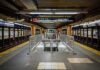 Subway Argument Ends in Morning Slashing Subway platform with stairwell and tracks on both sides