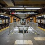 Subway Argument Ends in Morning Slashing Subway platform with stairwell and tracks on both sides