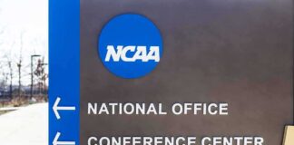 NCAA sign at facility entrance